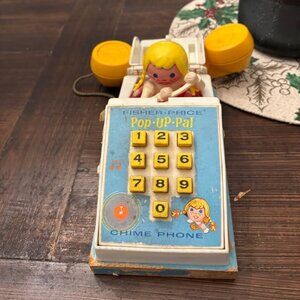 Vintage 1968 Fisher-Price Pop-Up-Pal Kids Chime Phone Model #150